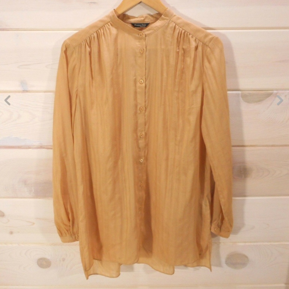 MASSIMO DUTTI × ZARA Italian Designed Mulberry Silk Blouse - Picture 2 of 7